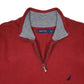 Mens Red Nautica  Quarter Zip Jumper