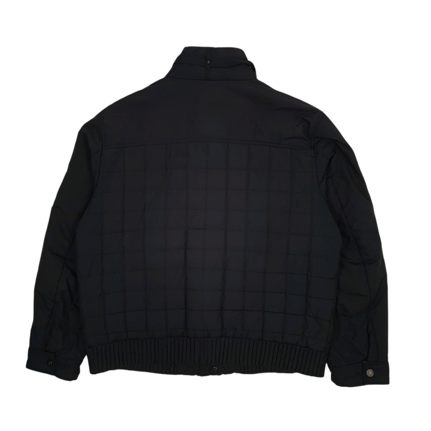 Mens Black Trussardi Quilted Padded Windbreaker  Coat