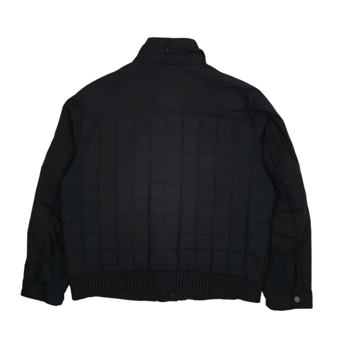 Mens Black Trussardi Quilted Padded Windbreaker  Coat