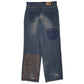 Mens Blue Snoop Dog Y2K Hip Hop Distressed  Jeans