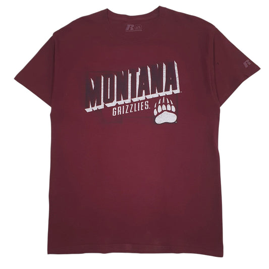 Mens Burgundy Russel Athletic Montana Grizzlies Short Sleeve T Shirt