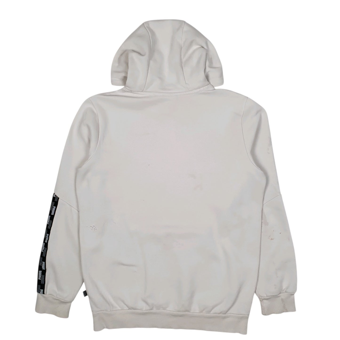 Mens White Puma  Hoodie Jumper