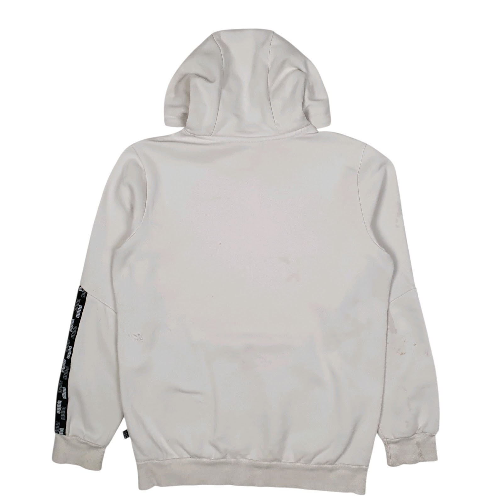 Mens White Puma  Hoodie Jumper