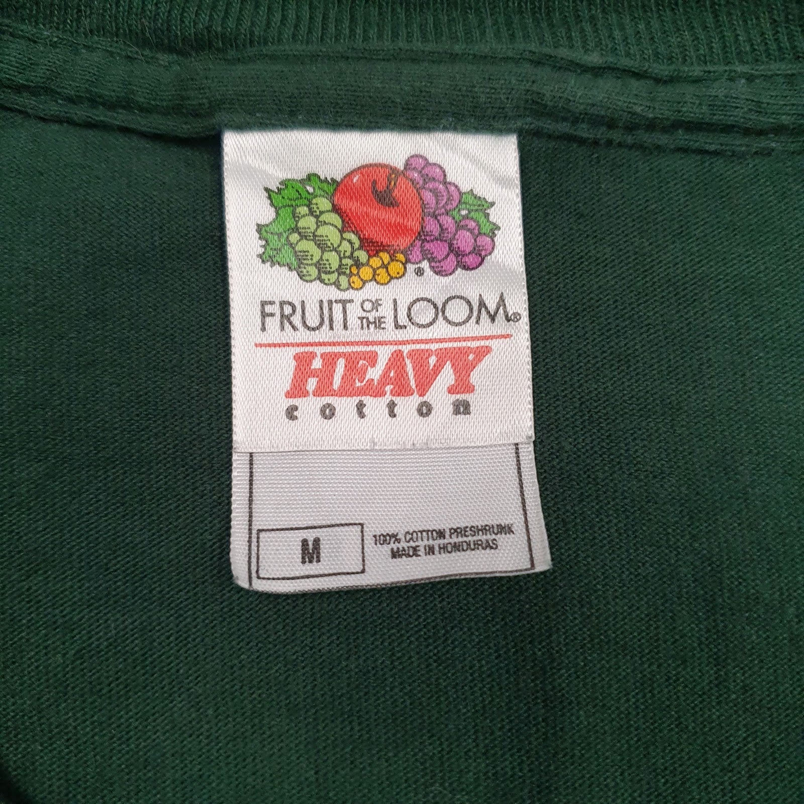 Mens Green Fruit Of The Loom   T Shirt
