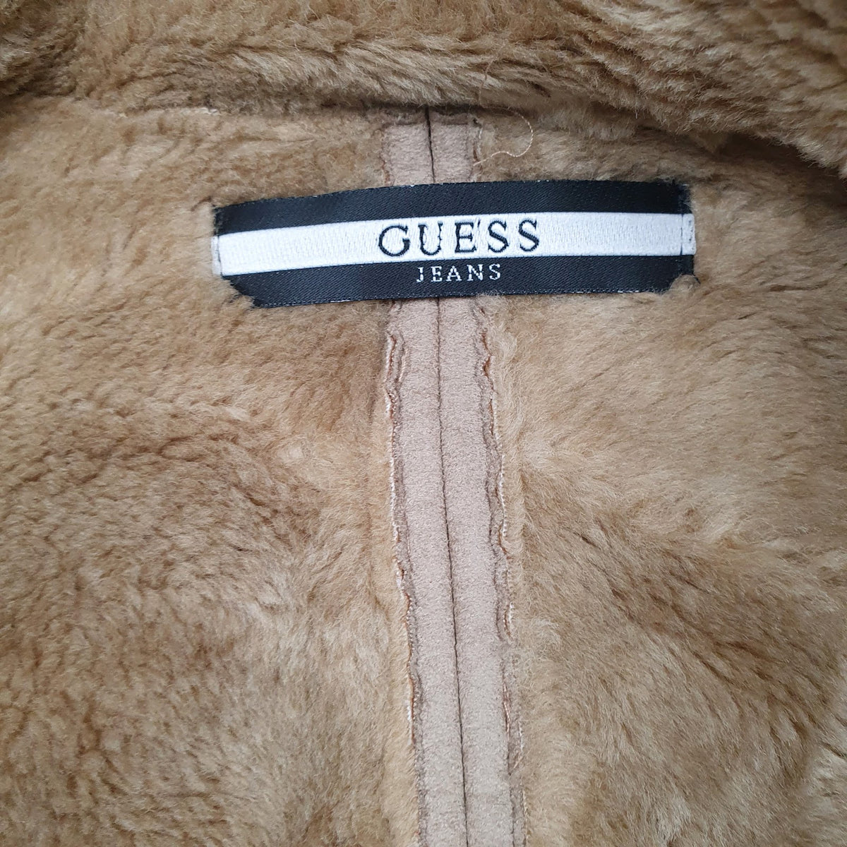 Womens Brown Guess Faux Shearling  Coat