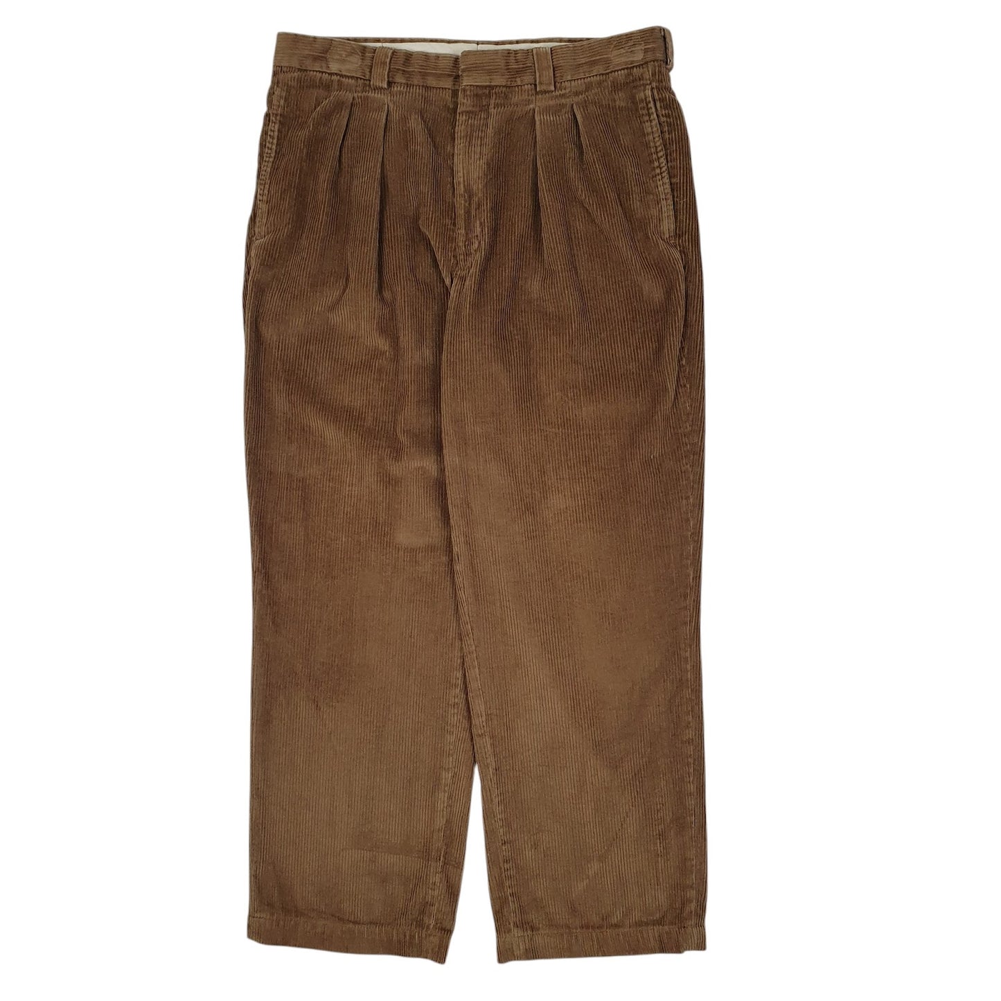 Mens Brown L.L.Bean Double Pleated Corduroy Trousers