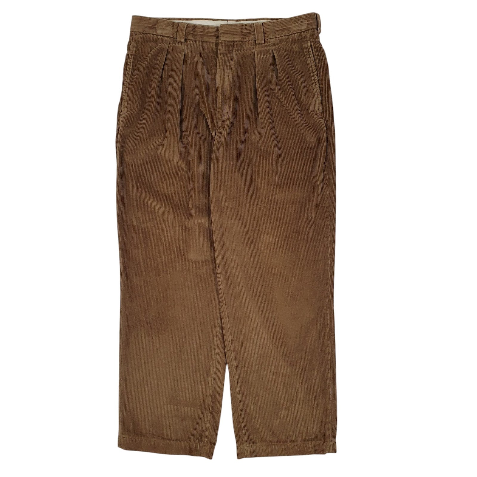 Mens Brown L.L.Bean Double Pleated Corduroy Trousers