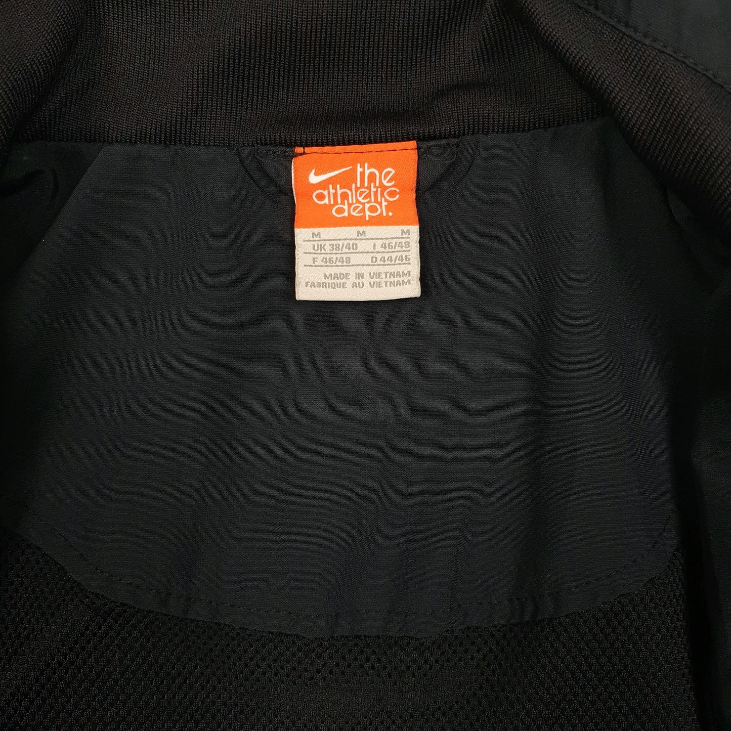 Mens Black Nike Vintage 00s Tracksuit Top Full Zip Coat