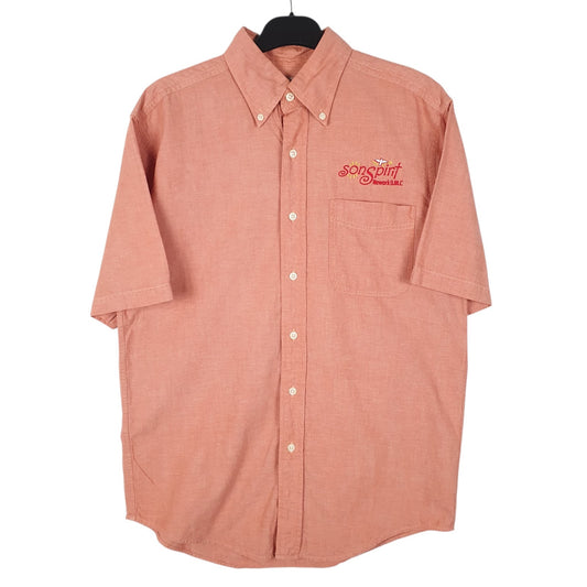 Mens Orange L.L.Bean  Short Sleeve Shirt