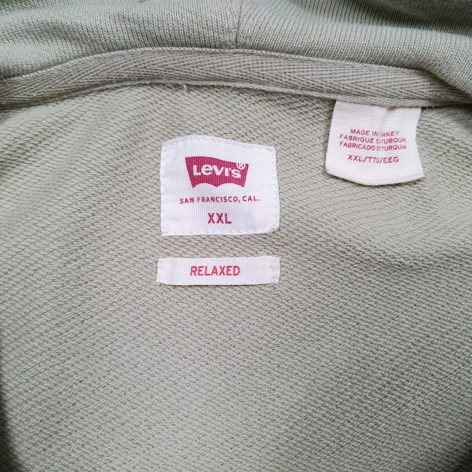 Mens Green Levis Spellout Hoodie Jumper