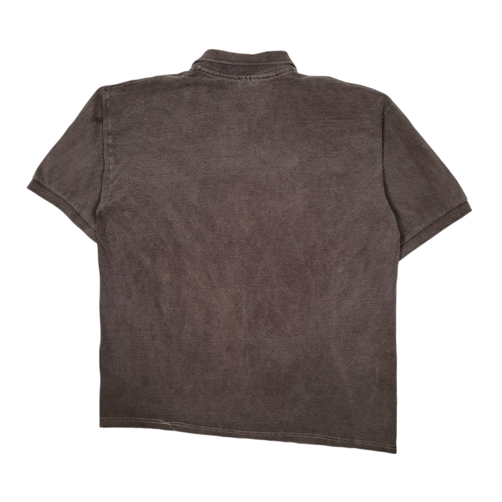 Mens Grey Cotton Deluxe Old Faithful Ale Crewneck Polo Shirt