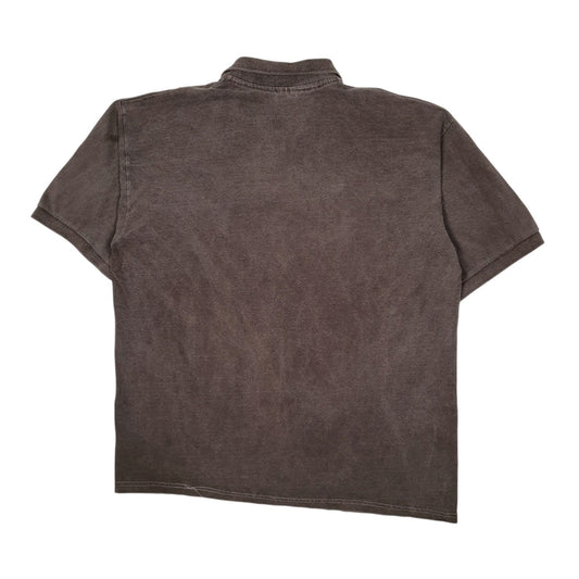Mens Grey Cotton Deluxe Old Faithful Ale Crewneck Polo Shirt