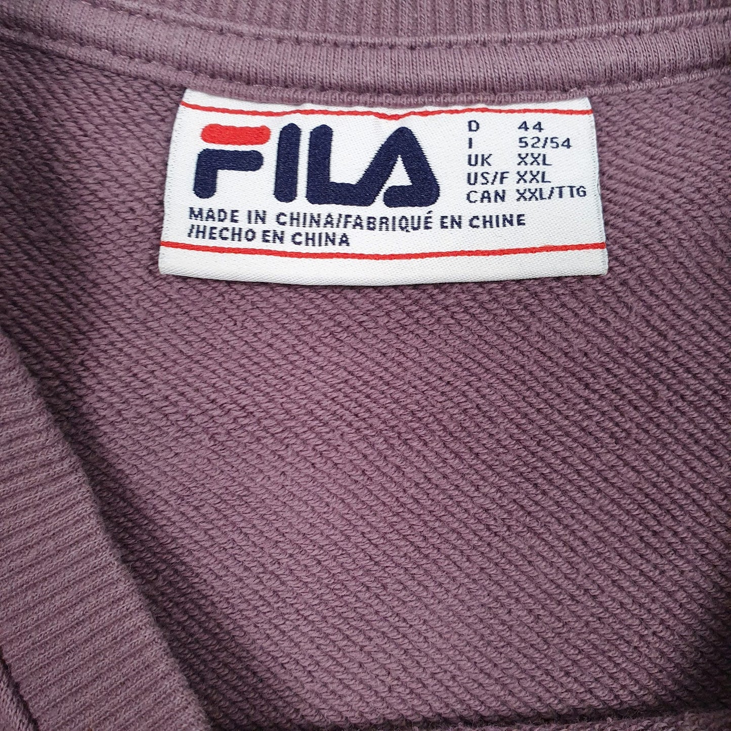 Mens Purple Fila  Crewneck Jumper
