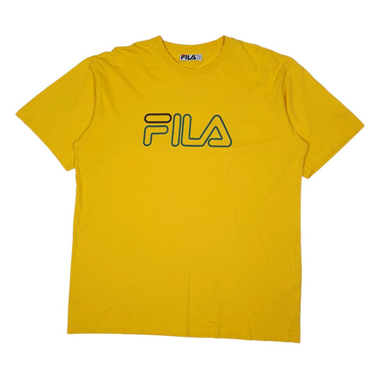Mens Yellow Fila  Short Sleeve T Shirt