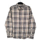 Mens Grey Eddie Bauer Heavyweight Plaid Flannel Long Sleeve Shirt