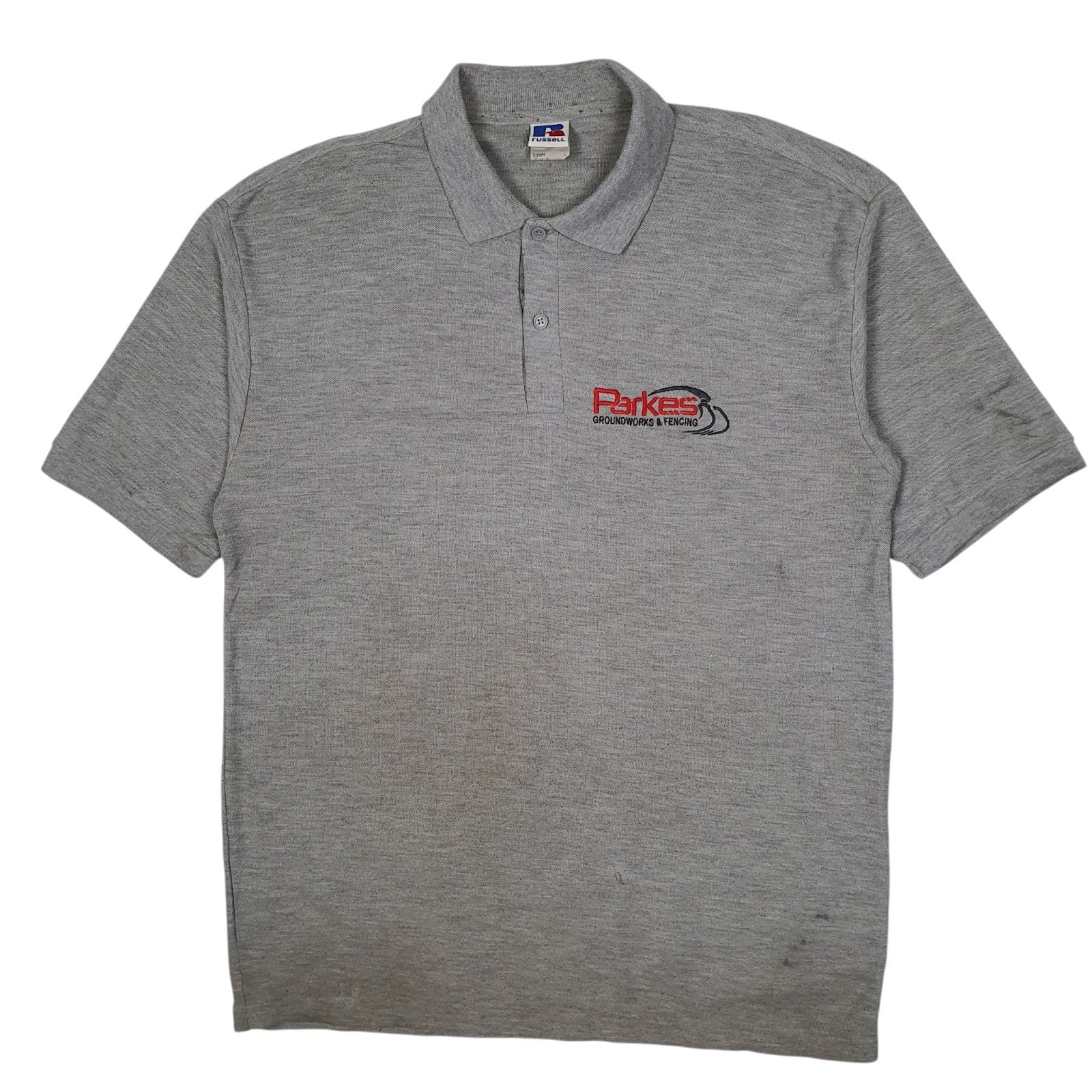 Mens Grey Russell Athletic  Short Sleeve Polo Shirt
