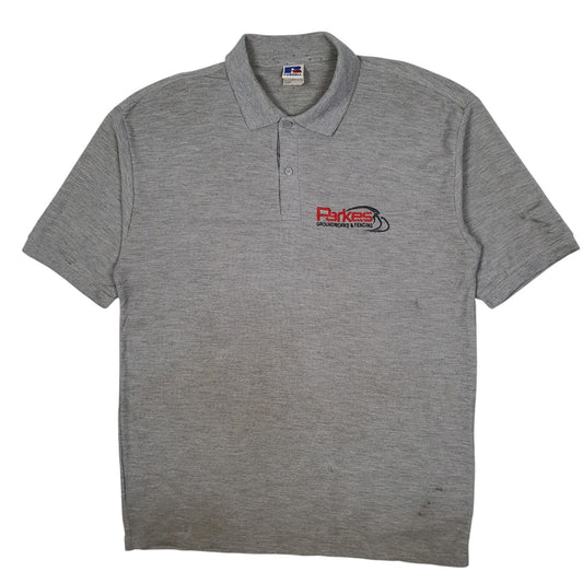 Mens Grey Russell Athletic  Short Sleeve Polo Shirt