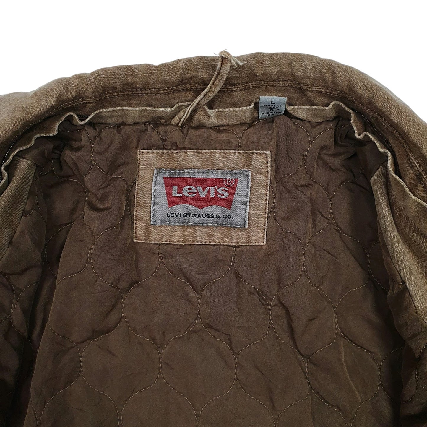 Mens Brown Levis Type 3 Trucker Workwear Canvas  Coat