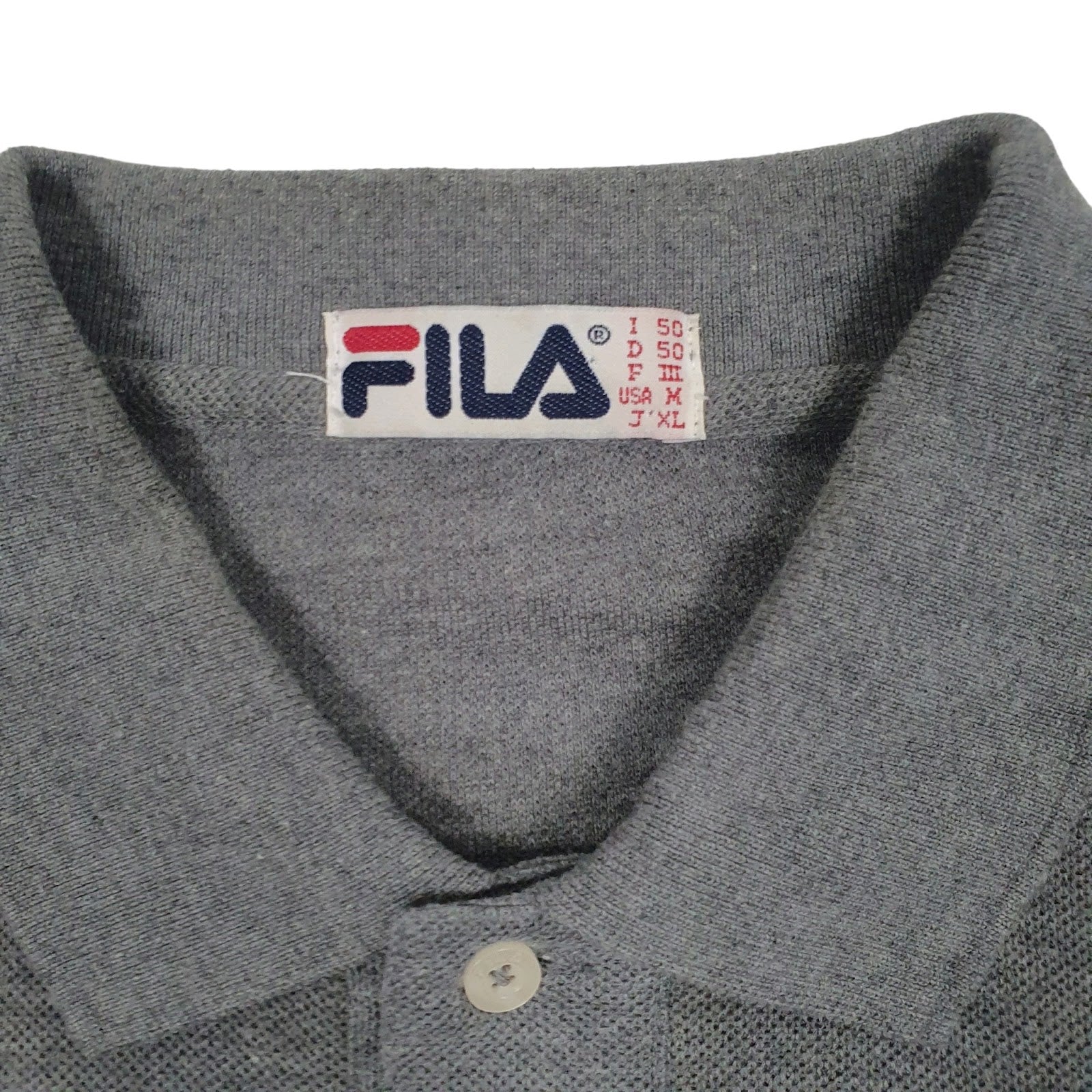 Mens Grey Fila   Polo Shirt