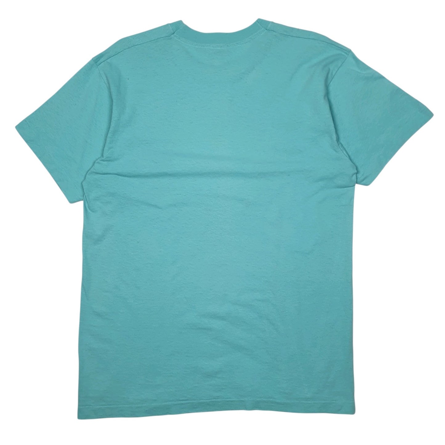 Mens Blue Fruit Of The Loom Single Stitch Vintage 90s Made In USA  T Shirt
