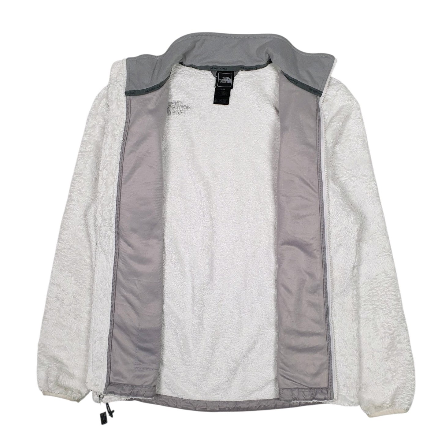 Womens White The North Face Fluffy Sherpa Full Zip Jumper