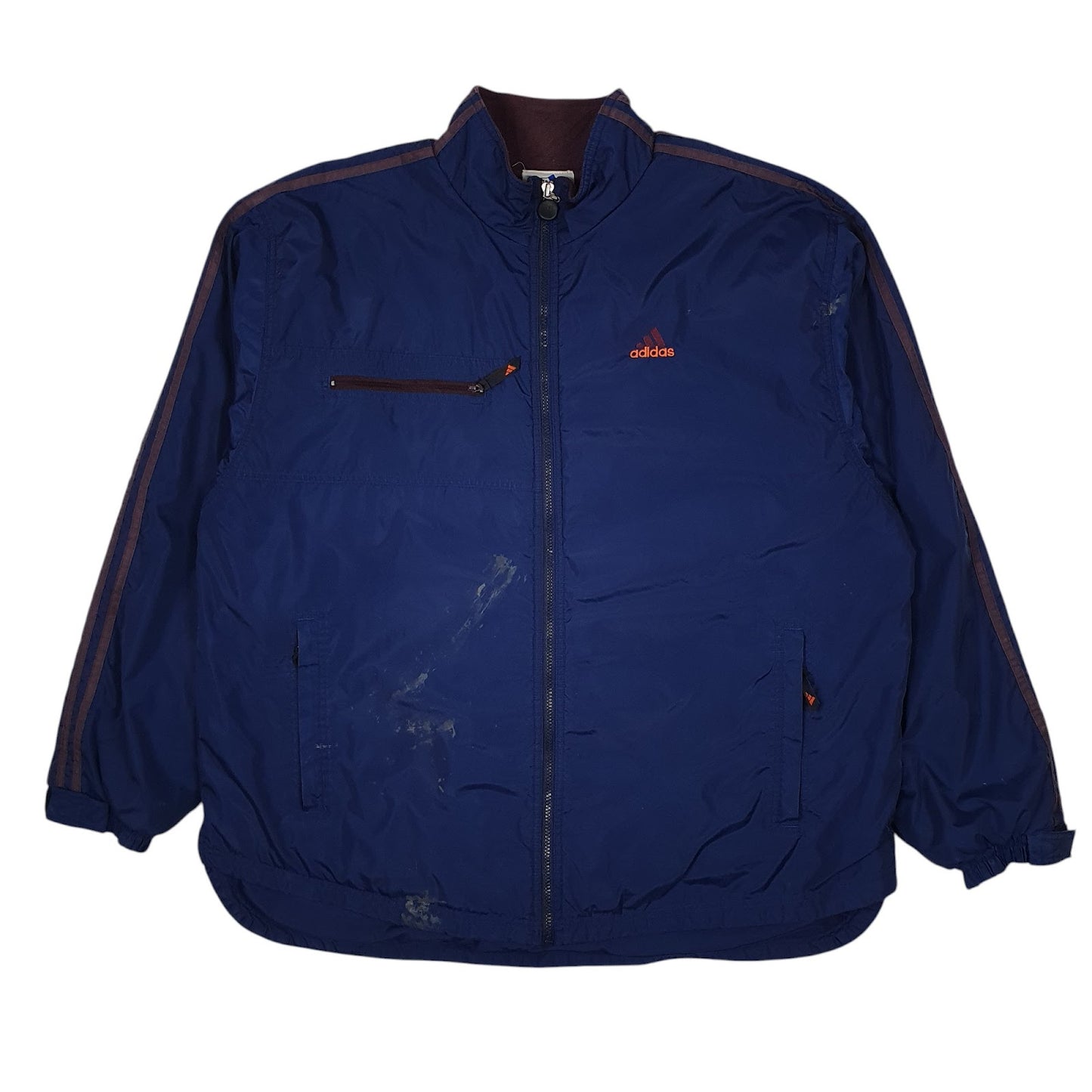 Mens Navy Adidas Vintage 90s Fleece Lined  Coat