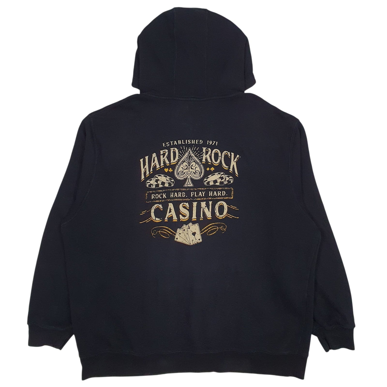 Mens Black Hard Rock  Full Zip Jumper