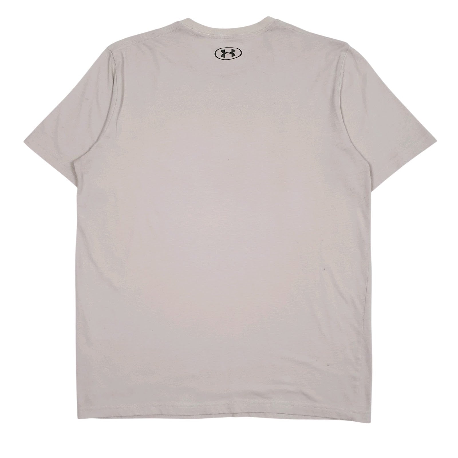Mens Beige Under Armour Heat Gear Spellout  T Shirt