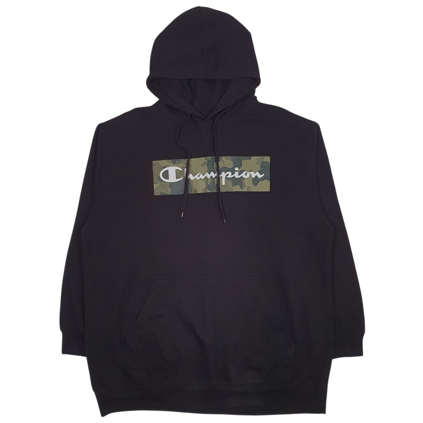 Mens Black Champion Spellout Hoodie Jumper