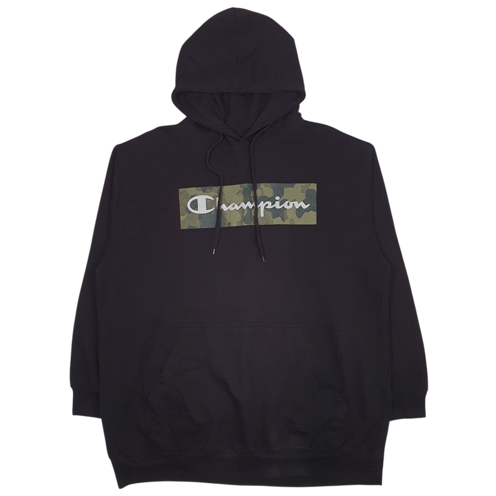 Mens Black Champion Spellout Hoodie Jumper