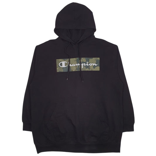 Mens Black Champion Spellout Hoodie Jumper