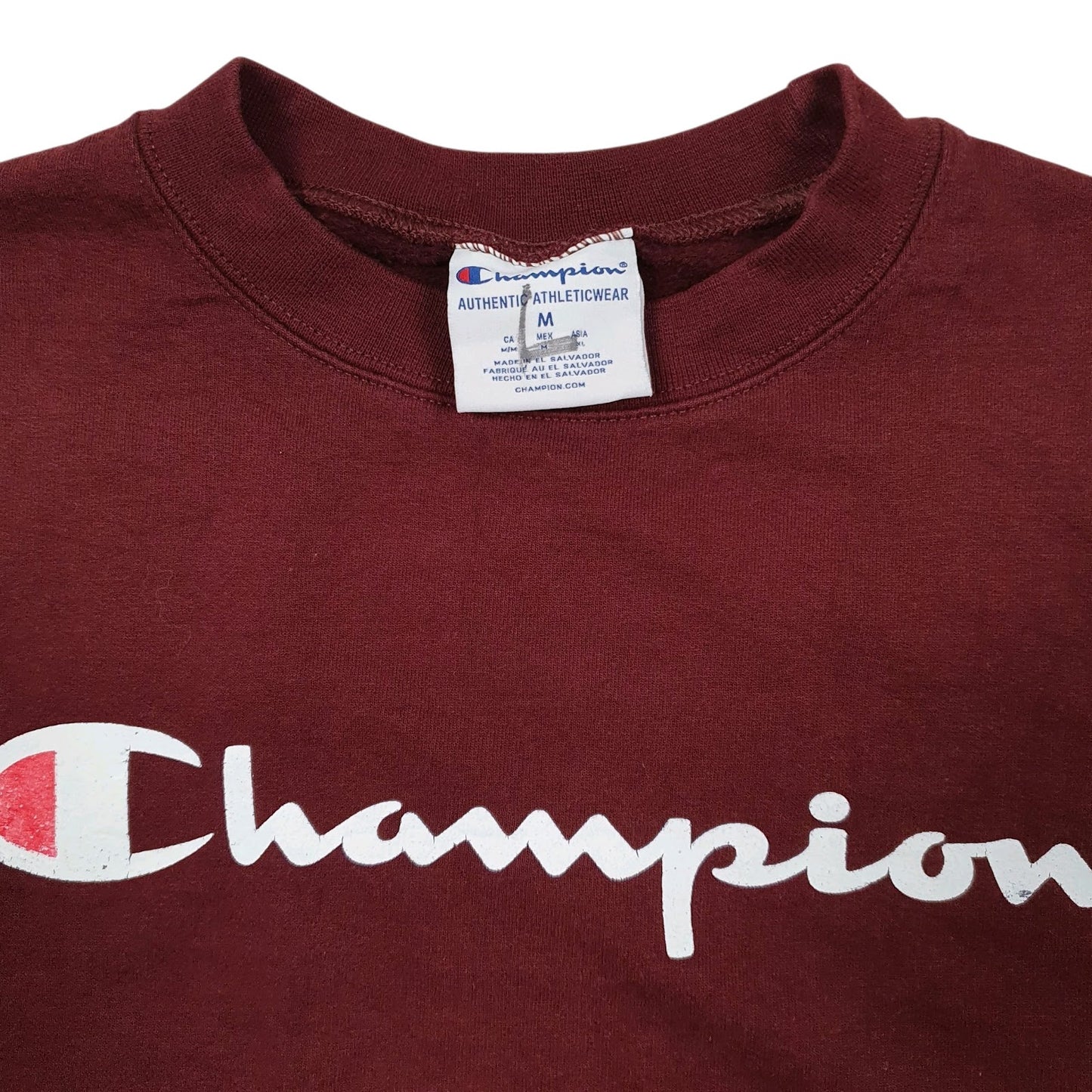 Mens Burgundy Champion  Crewneck Jumper