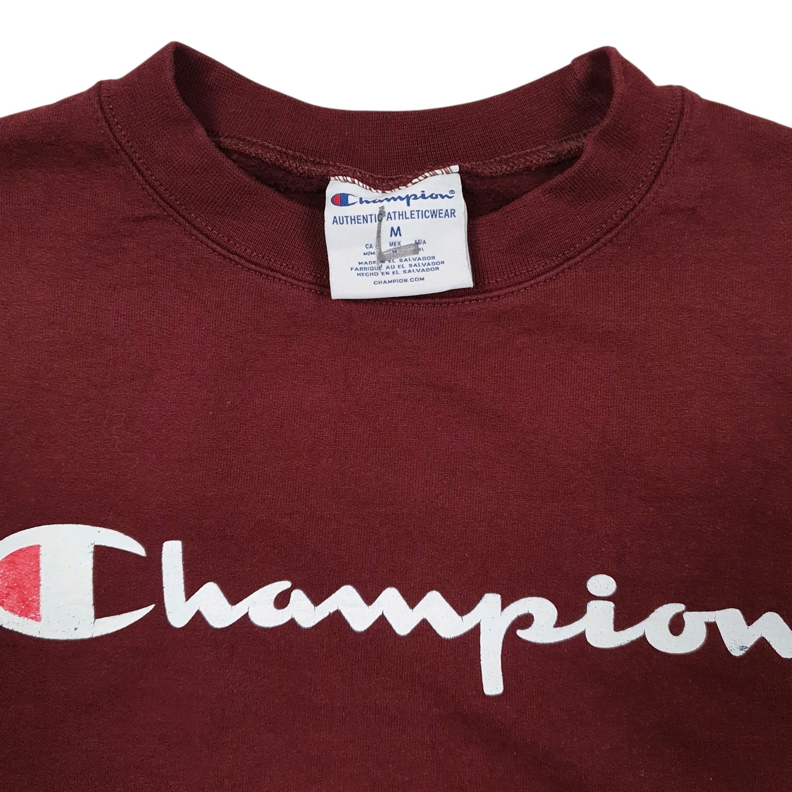 Mens Burgundy Champion  Crewneck Jumper