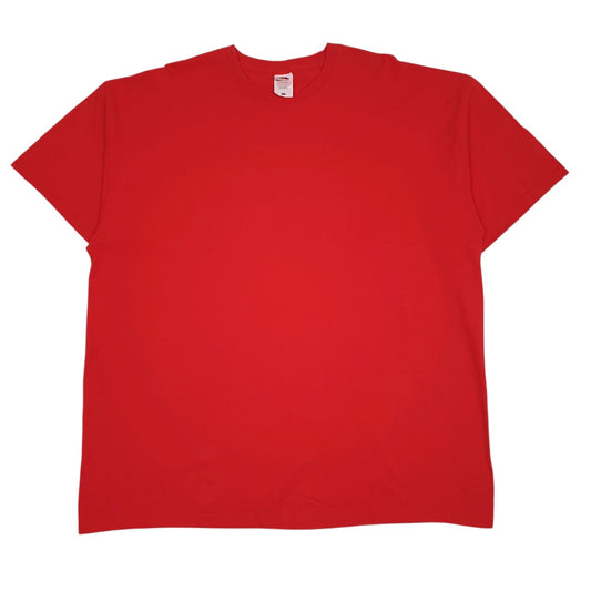 Mens Red Fruit Of The Loom  Short Sleeve T Shirt