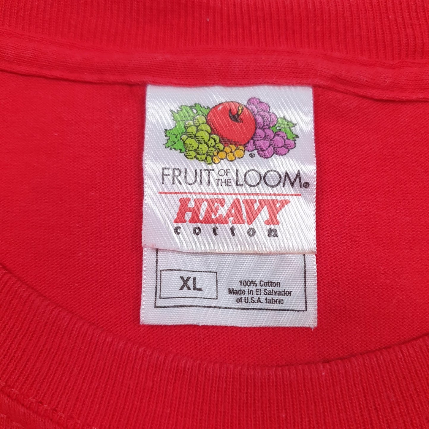 Mens Red Fruit Of The Loom   T Shirt