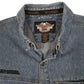 Mens Blue Harley Davidson Vintage 90s Denim  Shirt