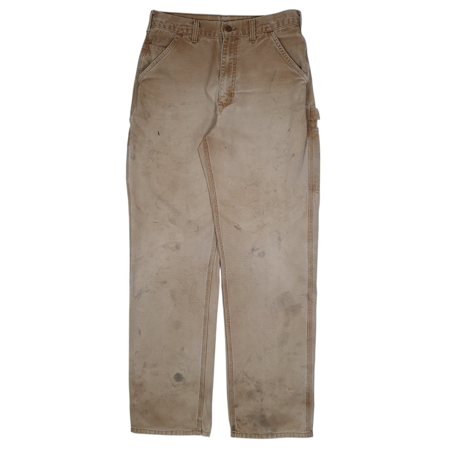 Mens Beige Carhartt B11 BRN Carpenter Trousers