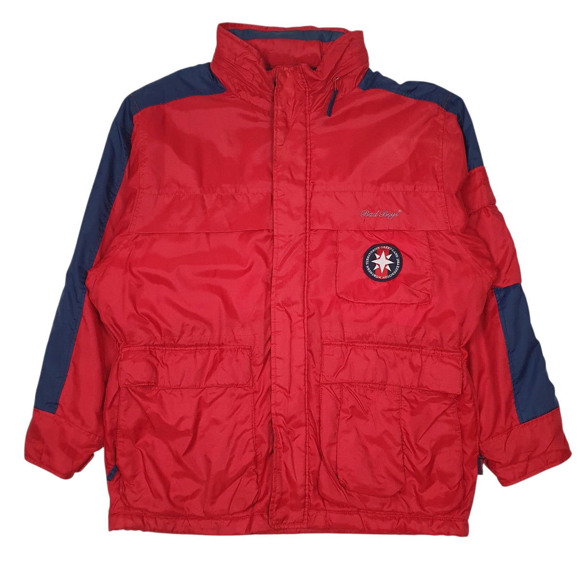 Mens Red Bad Boys Hip Hop Vintage 80s Greenland Expedition  Coat
