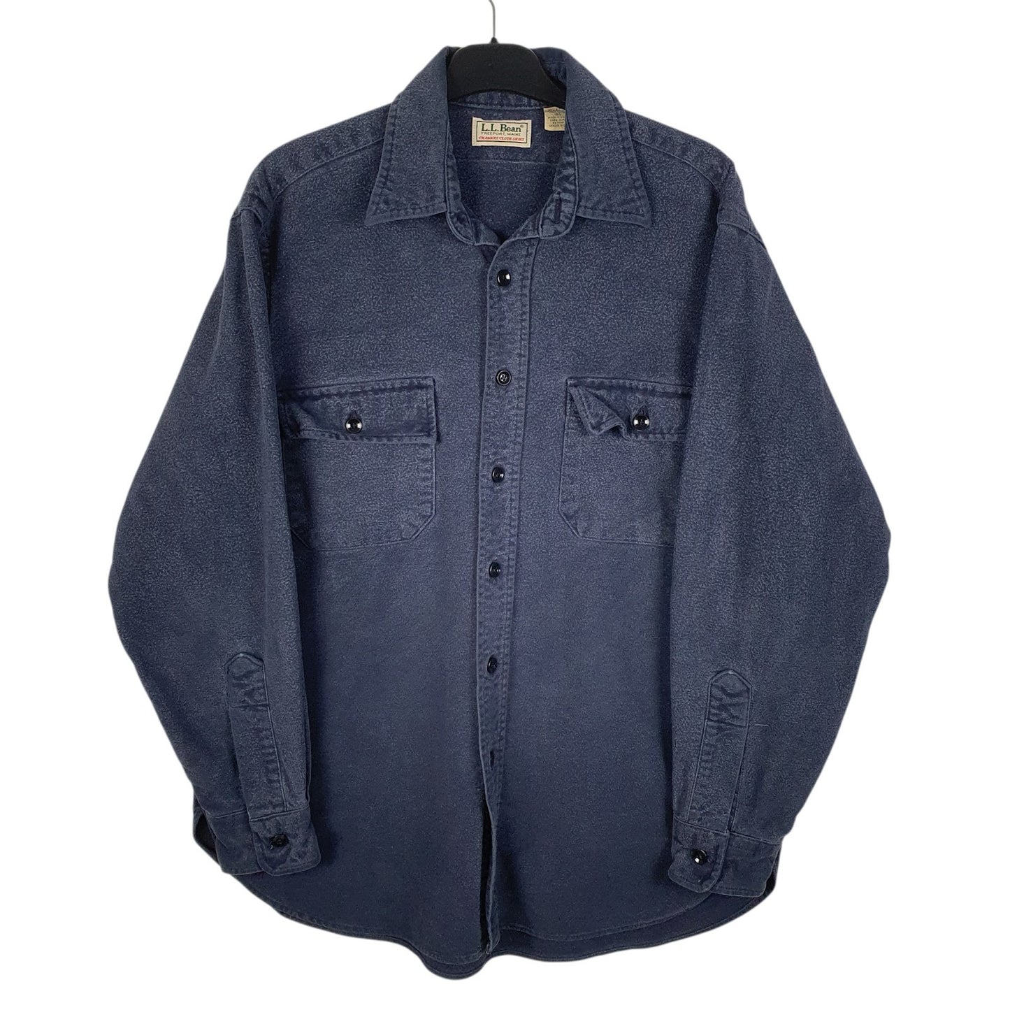 Mens Blue L.L.Bean Chamois Vintage 90s Made In USA Long Sleeve Shirt