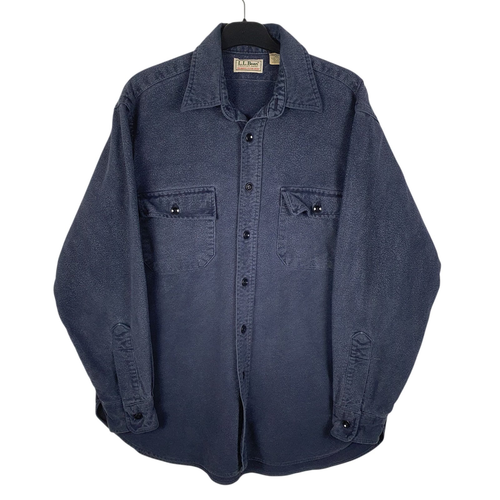 Mens Blue L.L.Bean Chamois Vintage 90s Made In USA Long Sleeve Shirt