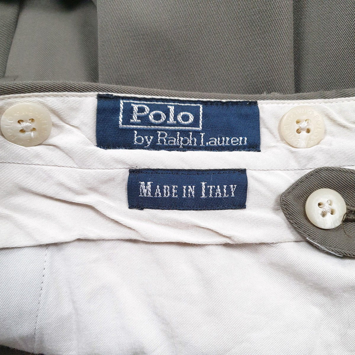 Mens Green Polo Ralph Lauren Made In Italy Pleated  Trousers