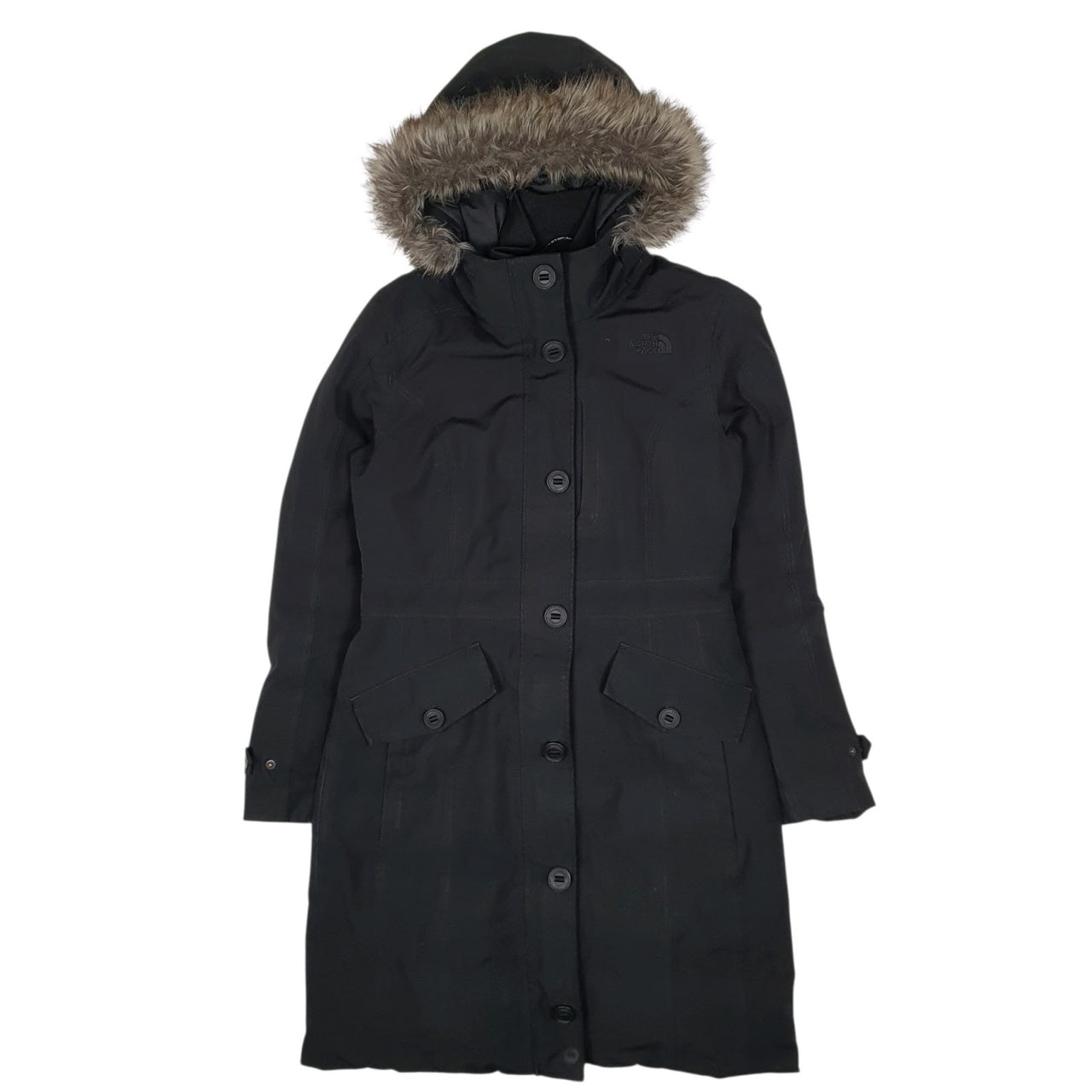 Womens Black The North Face Long Line Trench  Coat