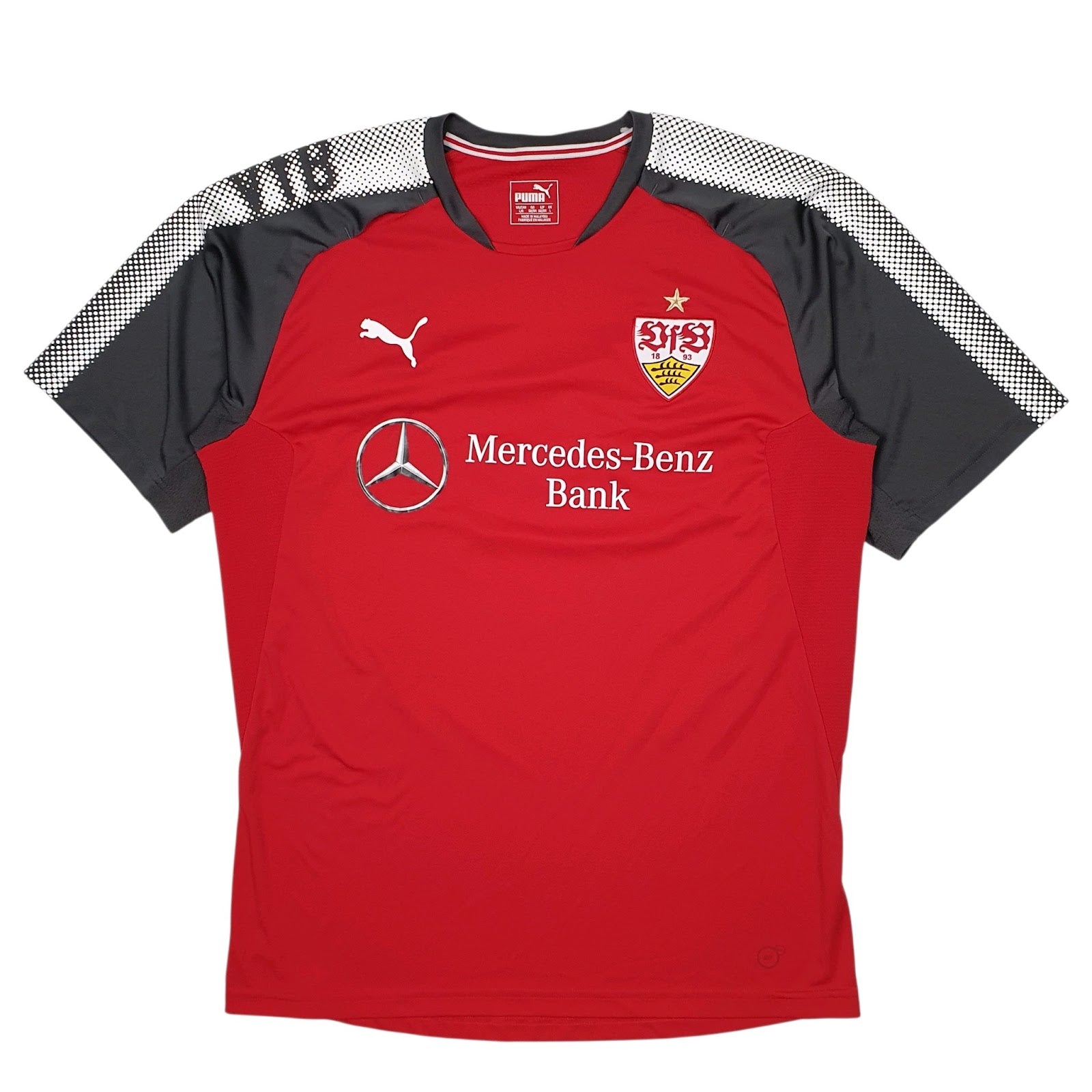 Mens Red Puma Stuttgart FC Football Jersey Short Sleeve T Shirt
