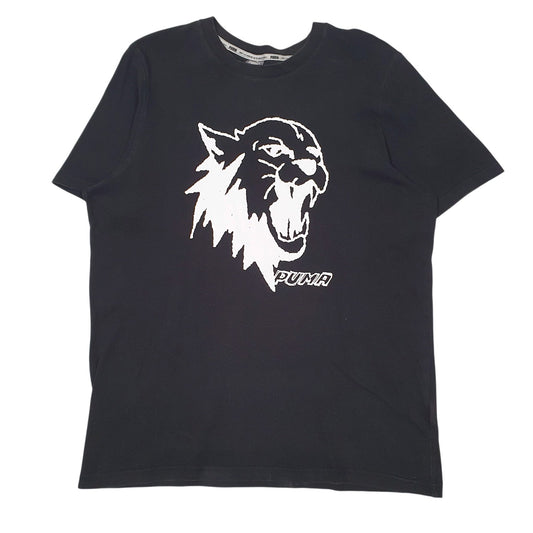 Mens Black Puma  Short Sleeve T Shirt