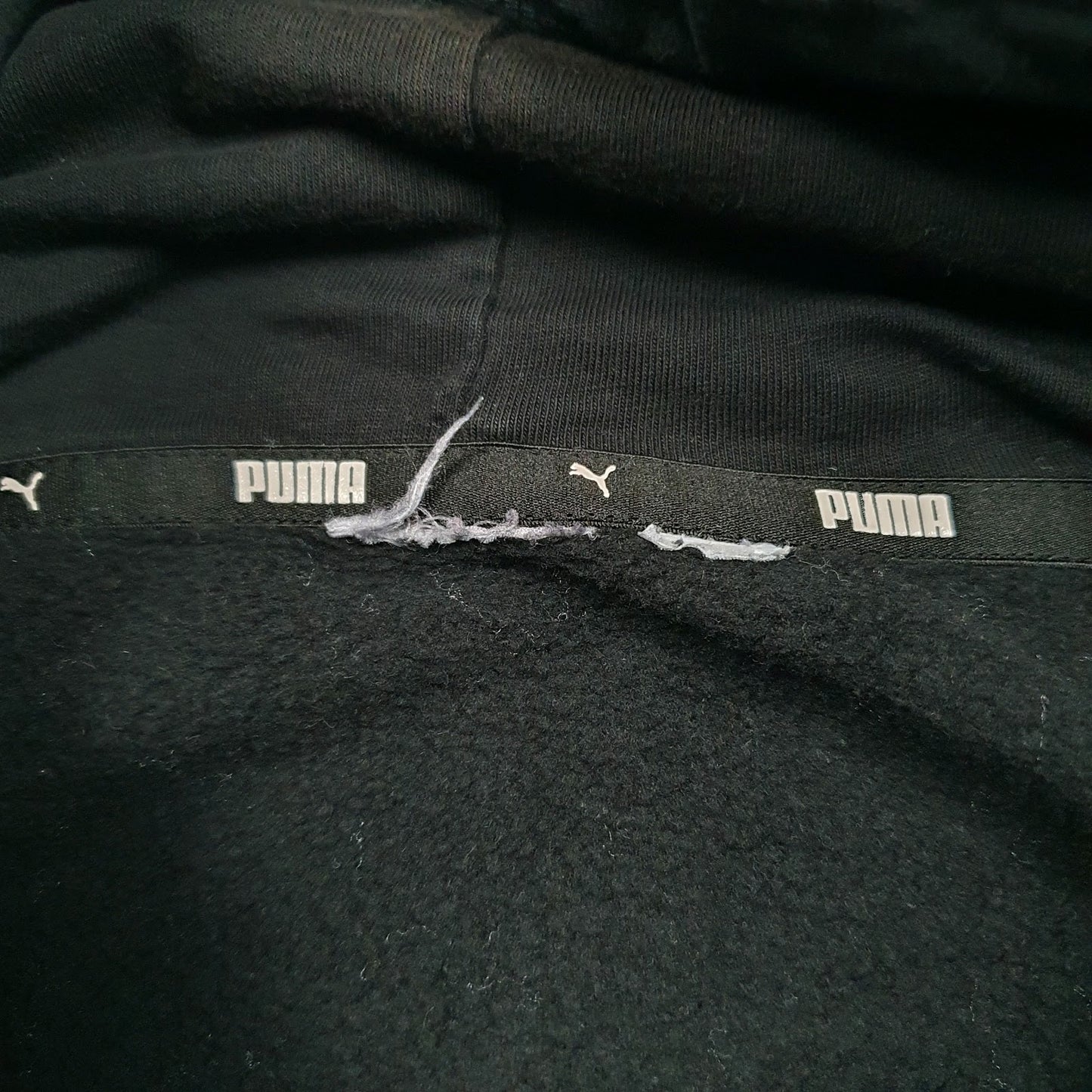 Mens Black Puma Spellout Hoodie Jumper