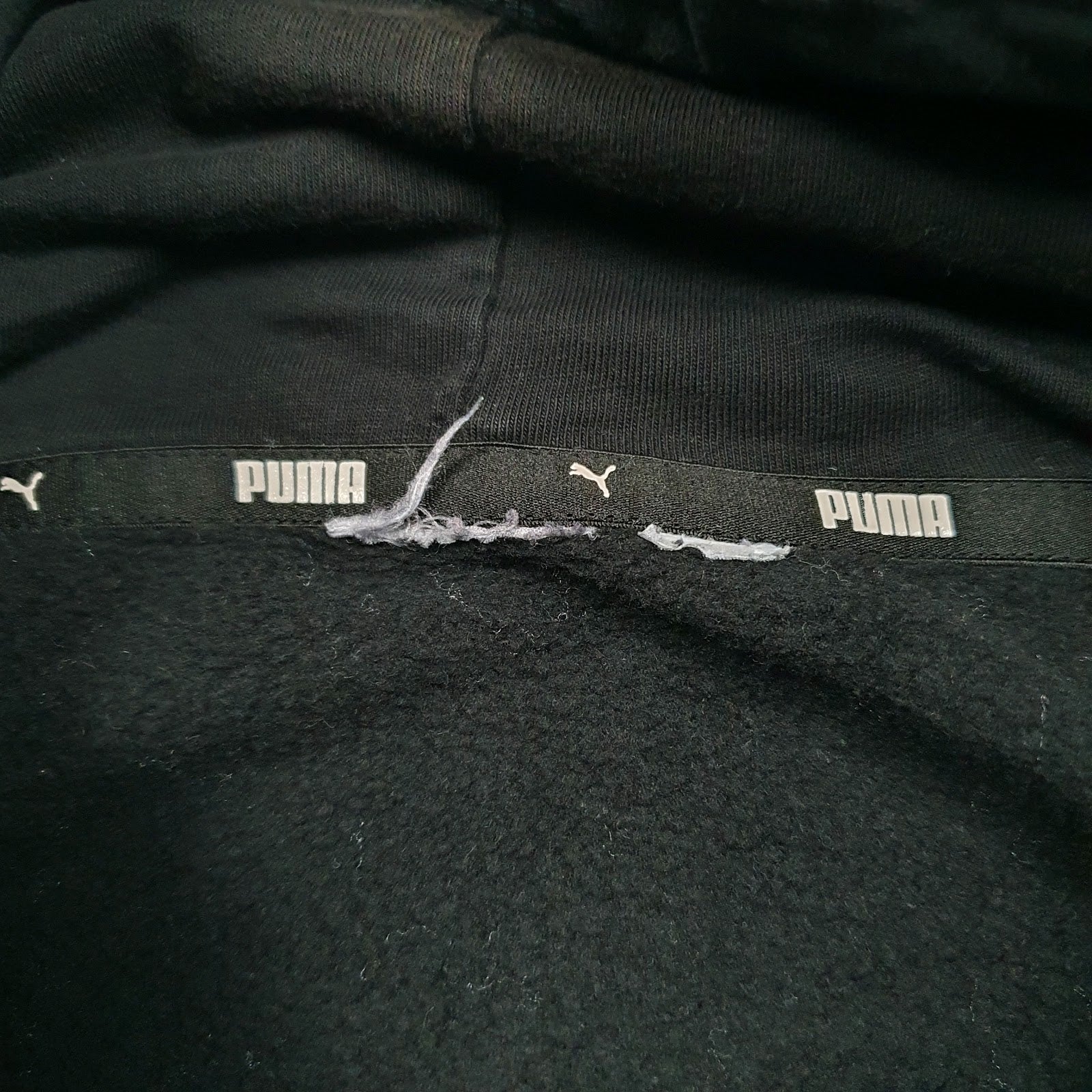Mens Black Puma Spellout Hoodie Jumper