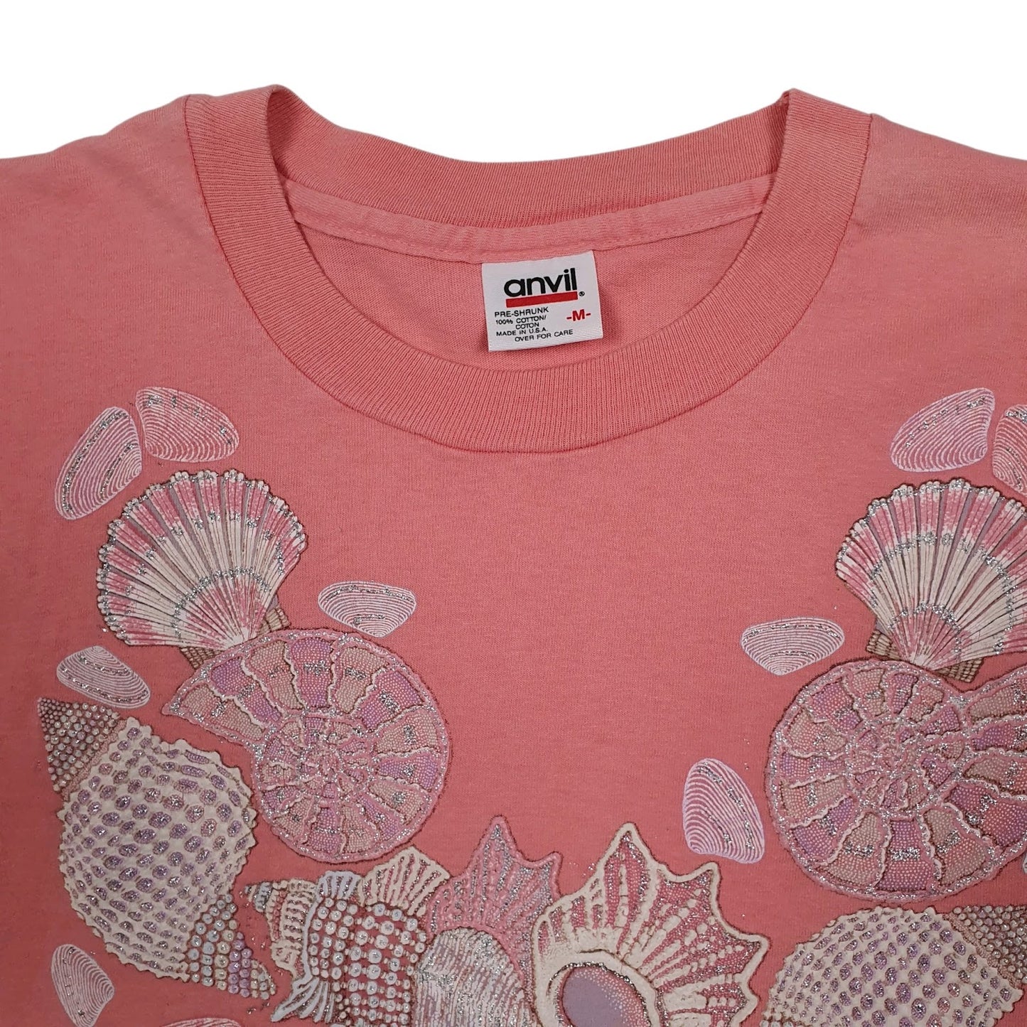 Mens Pink Anvil Vintage 90s Single Stitch  T Shirt
