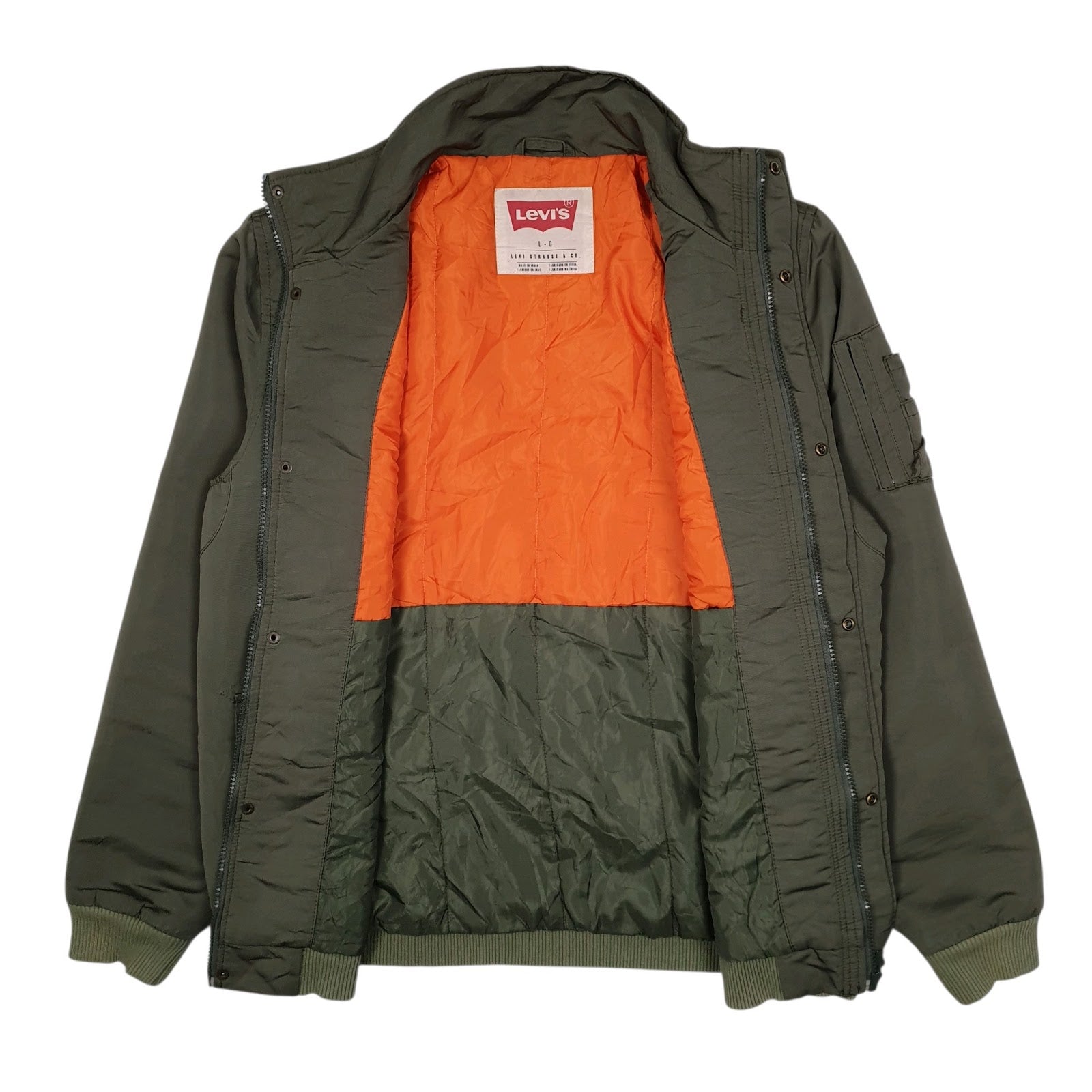 Mens Green Levis Windbreaker  Coat