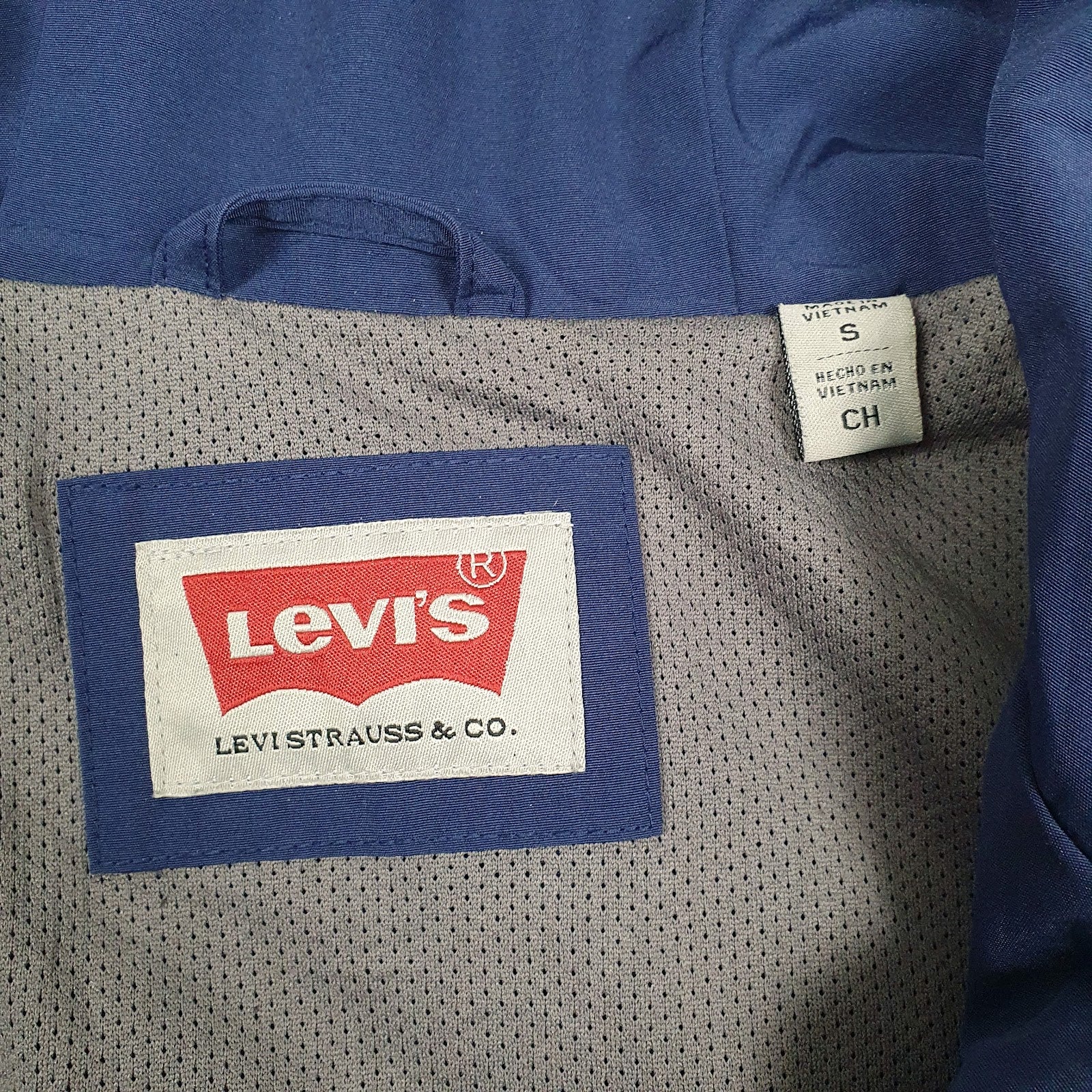 Mens Navy Levis Windbreaker  Coat