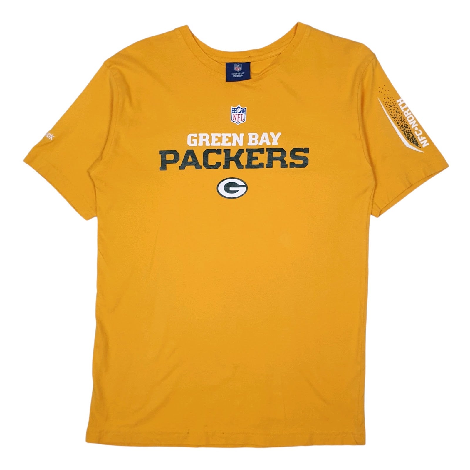 Mens Yellow Reebok Green Bay Packers NFL Short Sleeve T Shirt